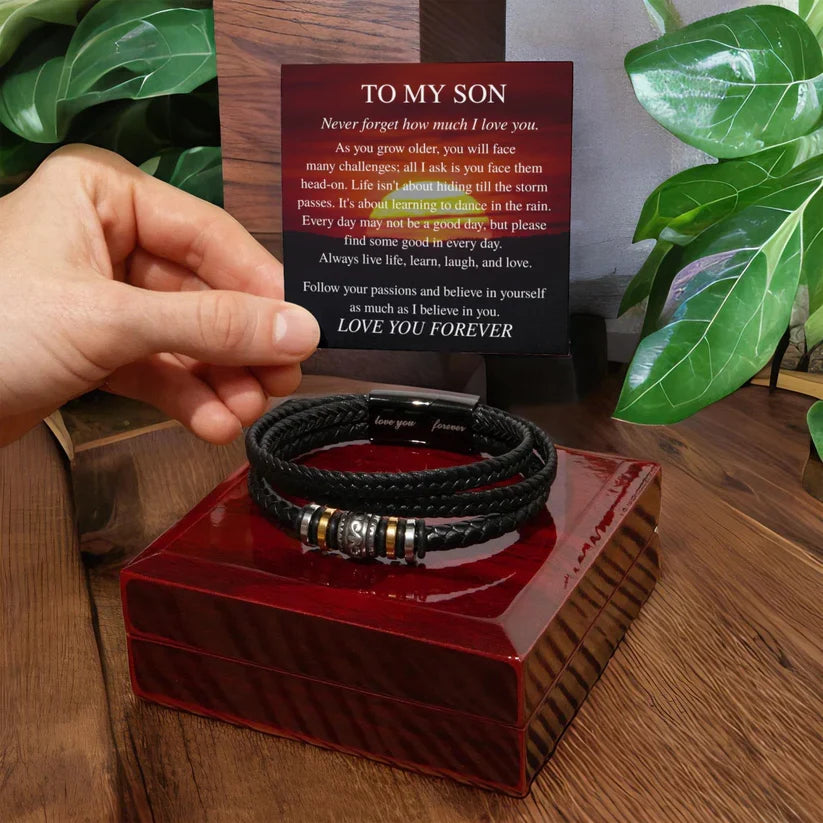 Son Live Learn Laugh Love - Love You Forever Bracelet - Perfect Gift for Son