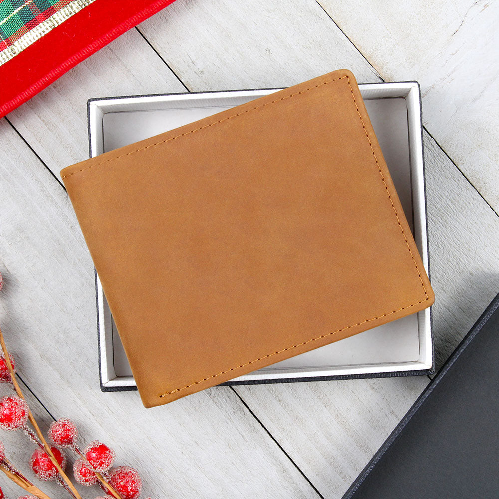 Leather Engraved Wallet - Believe Deep In Your Heart - Graduation, Birthday Gift For Son