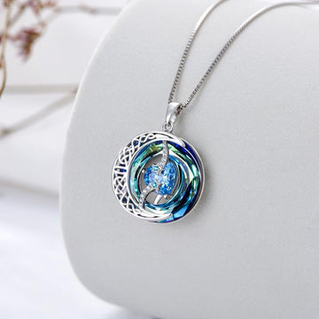 Moon Star Birthstone Pendant Necklace for Women - Jewelry Gift for Wife, Mom, Daughter