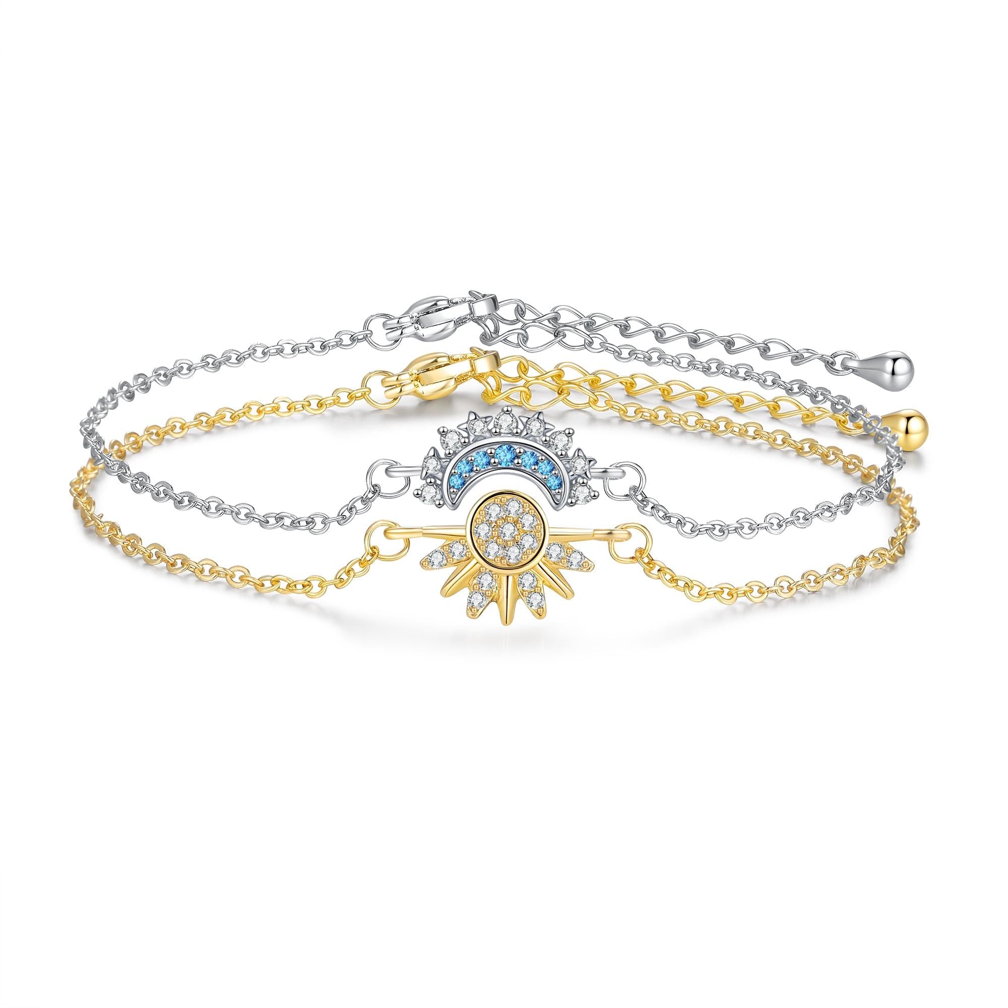 Sun and Moon Couple Bracelet Set - Anniversary Gift