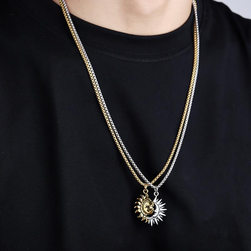 Sun Moon Matching Couple Necklace - Unique Gift for Couples