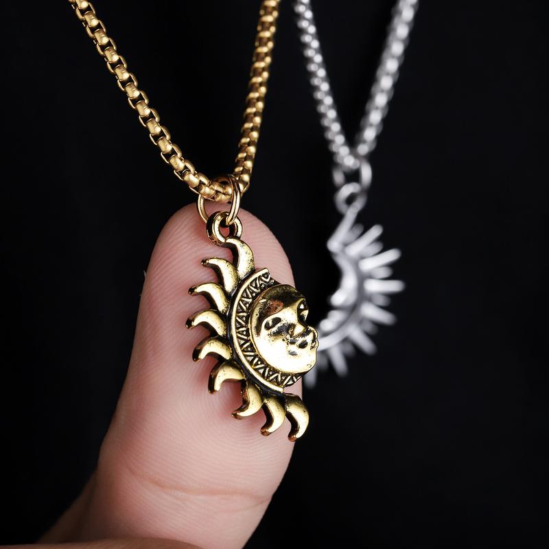 Sun Moon Matching Couple Necklace - Unique Gift for Couples