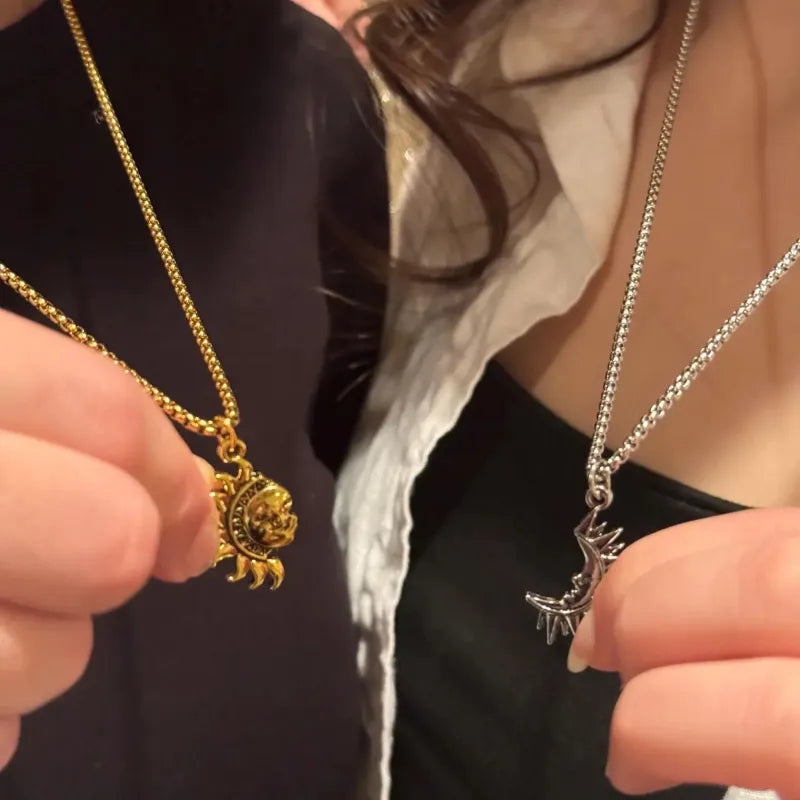 Sun Moon Matching Couple Necklace - Unique Gift for Couples