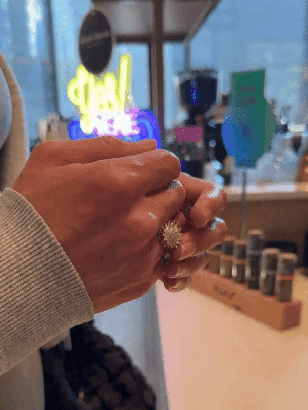 Rotating Sunflower Spinner Ring for Stress Relief