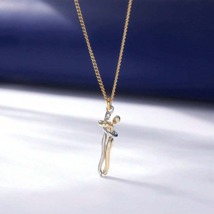 To My Wife Gift I Love You The Most - Couple Embrace Pendant Necklace