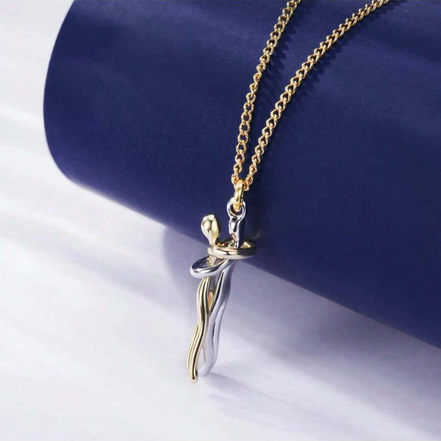 To My Wife Gift I Love You The Most - Couple Embrace Pendant Necklace