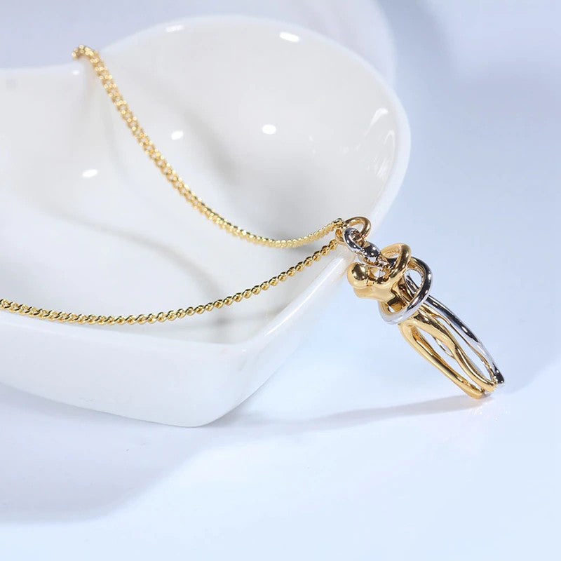 To My Wife Gift I Love You The Most - Couple Embrace Pendant Necklace