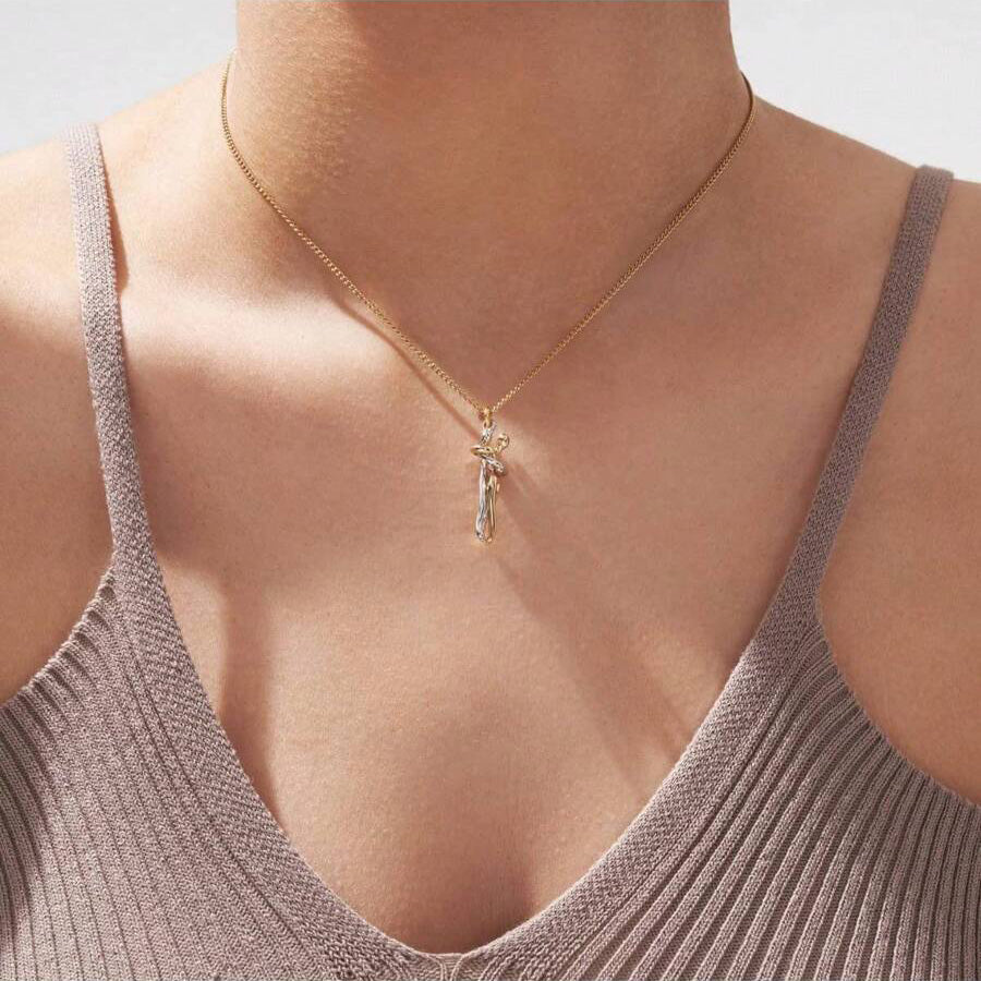 To My Wife Gift I Love You The Most - Couple Embrace Pendant Necklace