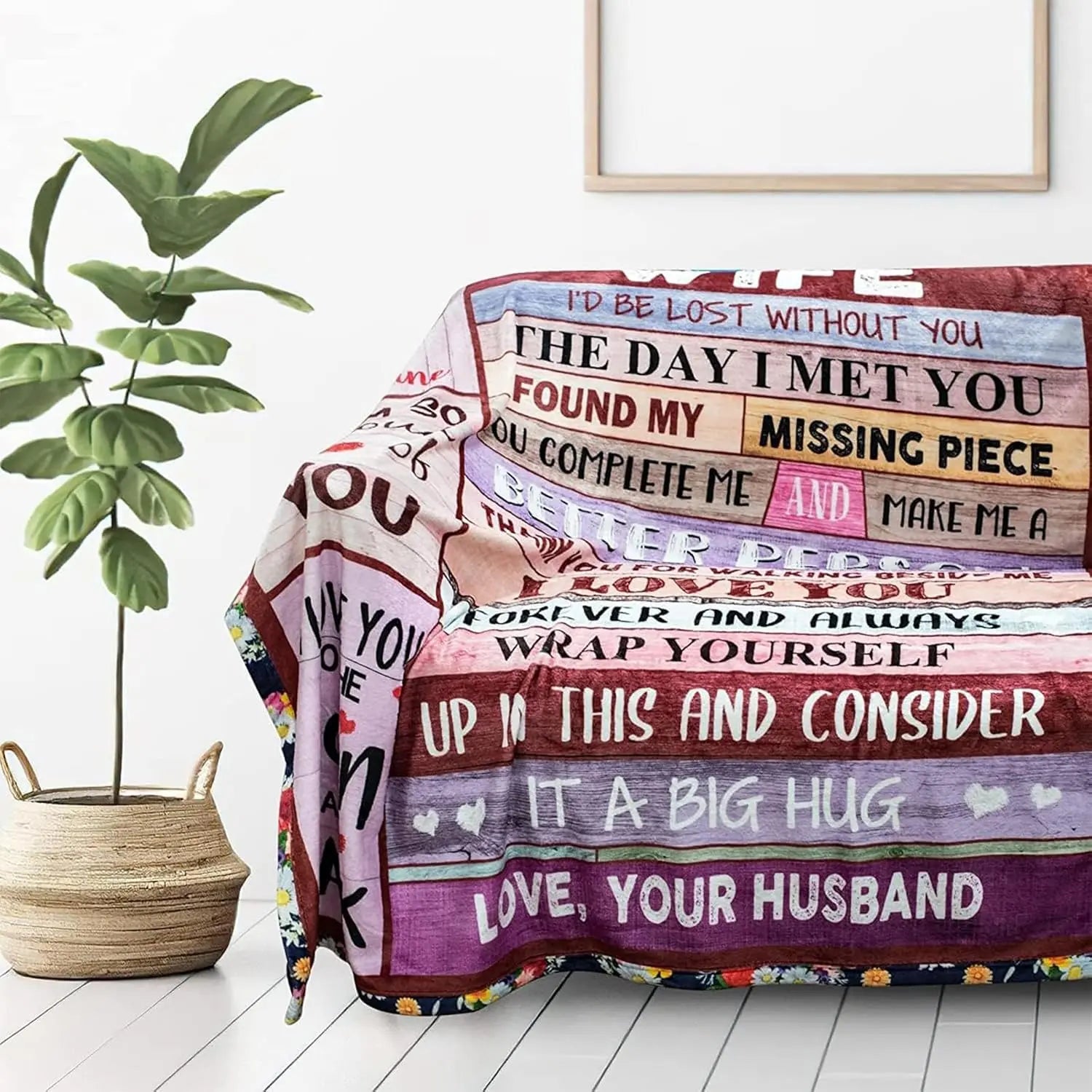 To My Wife Fleece Blanket – Romantic Gift from Husband, Anniversary Birthday Gift for Wife, Love Message Blanket