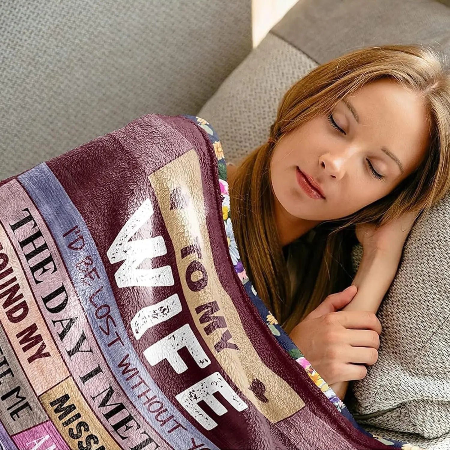 To My Wife Fleece Blanket – Romantic Gift from Husband, Anniversary Birthday Gift for Wife, Love Message Blanket