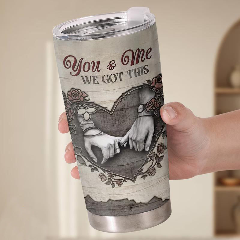 You And Me 20 Oz Stainless Steel Tumbler - Anniversary Gift For Husband Wife - Romantic Drinkware - Couple Love Story Coffee Cup