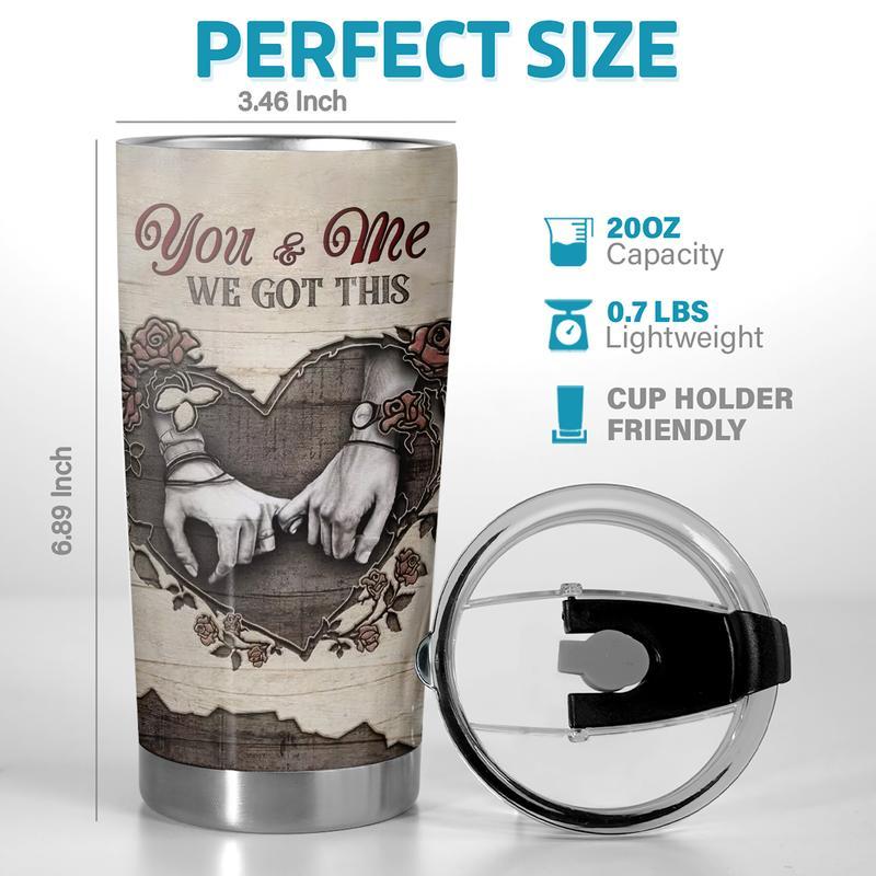 You And Me 20 Oz Stainless Steel Tumbler - Anniversary Gift For Husband Wife - Romantic Drinkware - Couple Love Story Coffee Cup