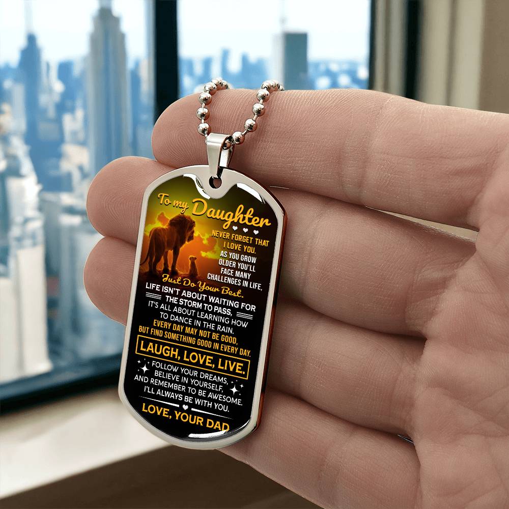 Daughter Just Do Your Best - Dog Tag Necklace