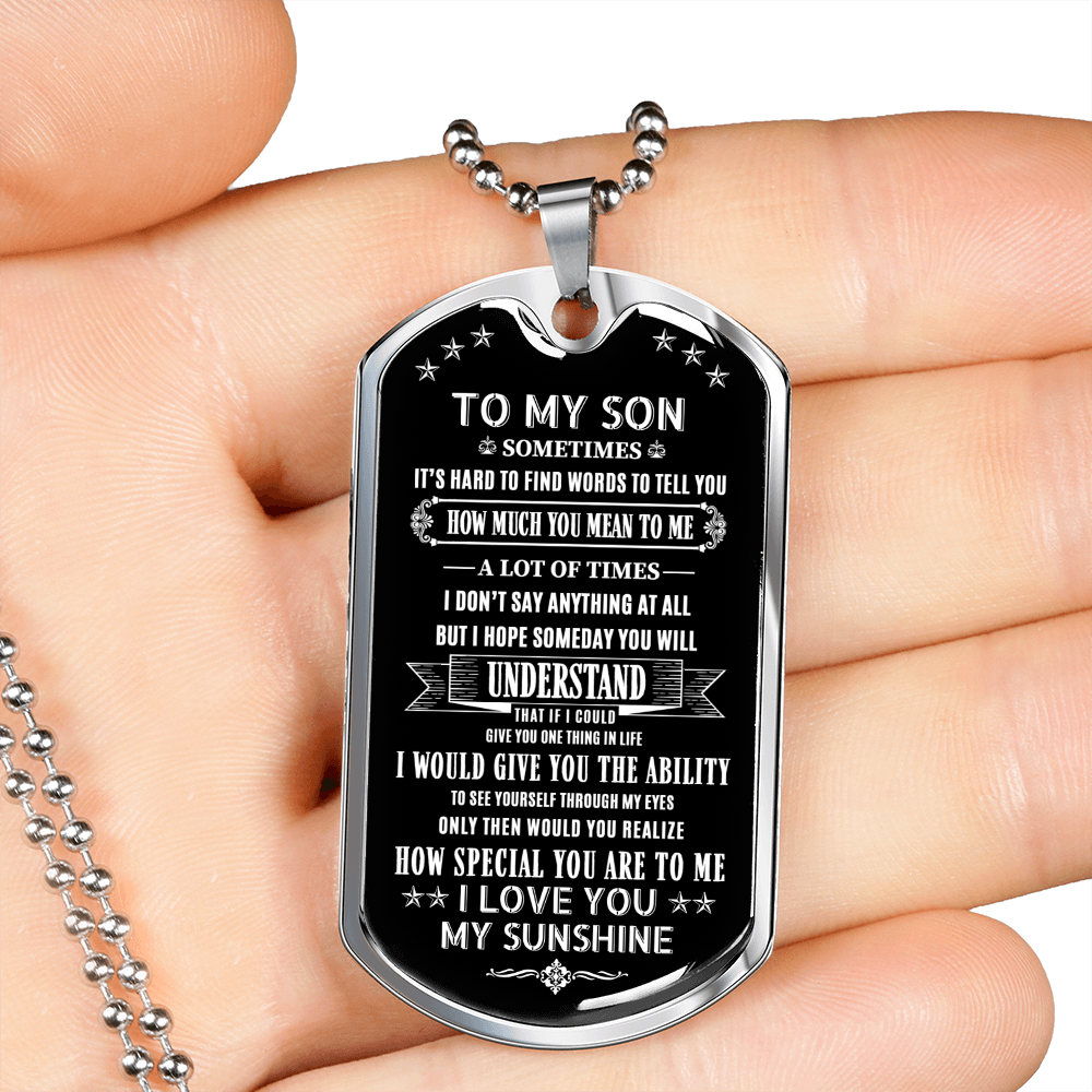 Son How Special You Are, Dog Tag Necklace Meaning Message, 18k Yellow Gold Gift For Son From Dad, Best Christmas Birthday Gift Ideas