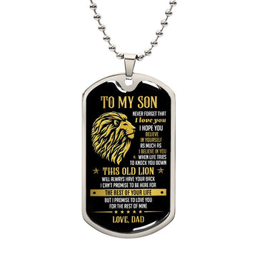 To My Son - This Old Lion Love You For The Rest Of Mine, Dogtag Necklace Gift