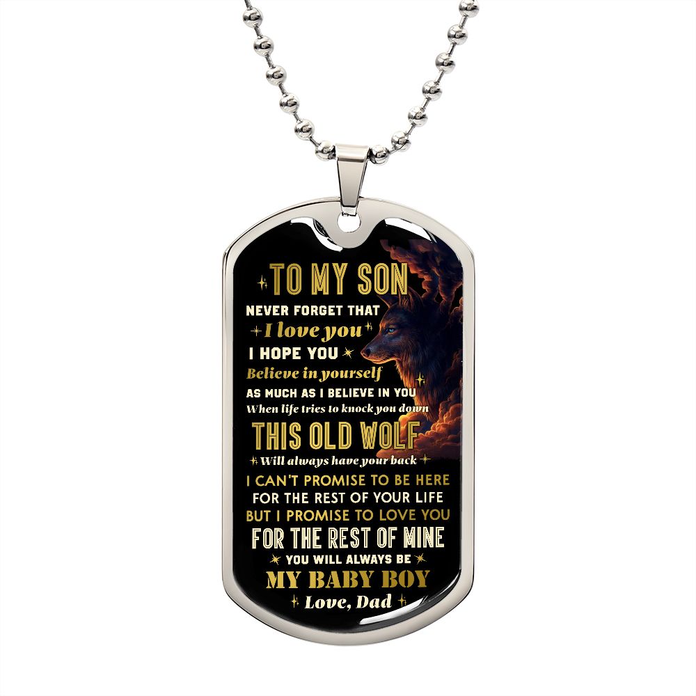 To My Son - I Will Always Have Your Back, DogTag Necklace Gift