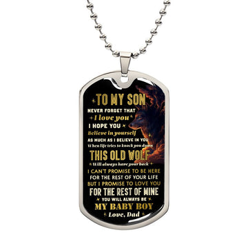 To My Son - I Will Always Have Your Back, DogTag Necklace Gift