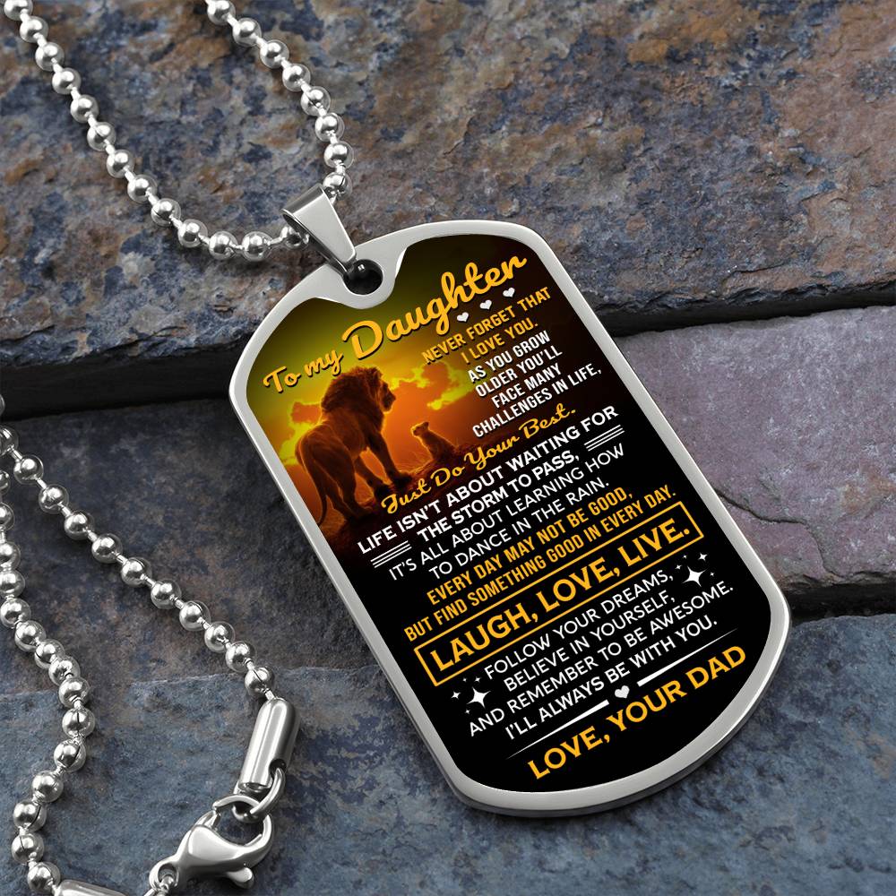 Daughter Just Do Your Best - Dog Tag Necklace