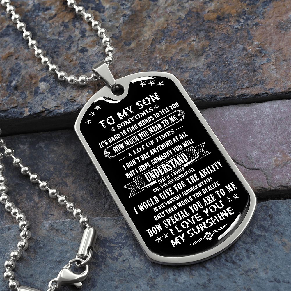Son How Special You Are, Dog Tag Necklace Meaning Message, 18k Yellow Gold Gift For Son From Dad, Best Christmas Birthday Gift Ideas