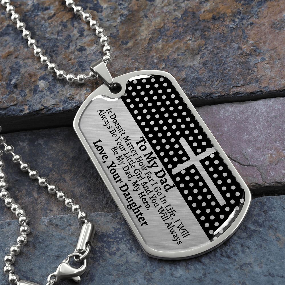 To My Dad - My Hero - Dog Tag Necklace