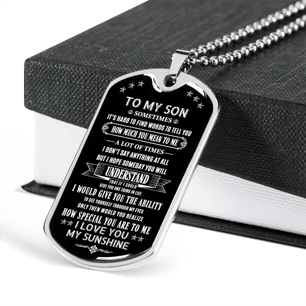 Son How Special You Are, Dog Tag Necklace Meaning Message, 18k Yellow Gold Gift For Son From Dad, Best Christmas Birthday Gift Ideas