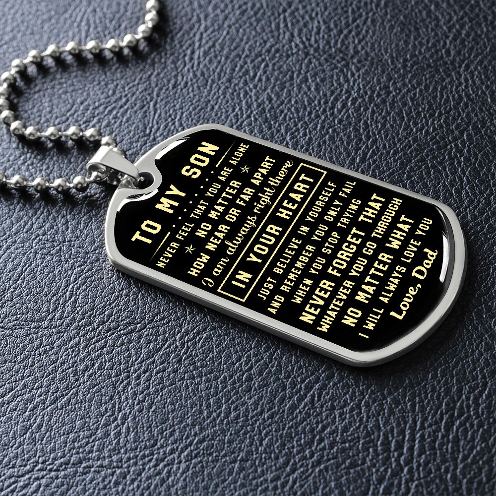 To My Son | Never Forget That | Dog Tag Necklace | Gift For Son From Dad