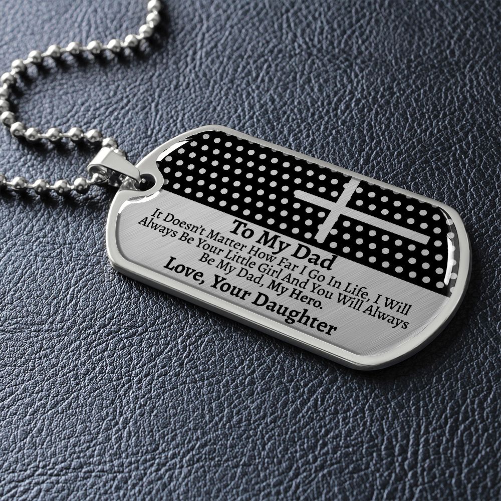 To My Dad - My Hero - Dog Tag Necklace