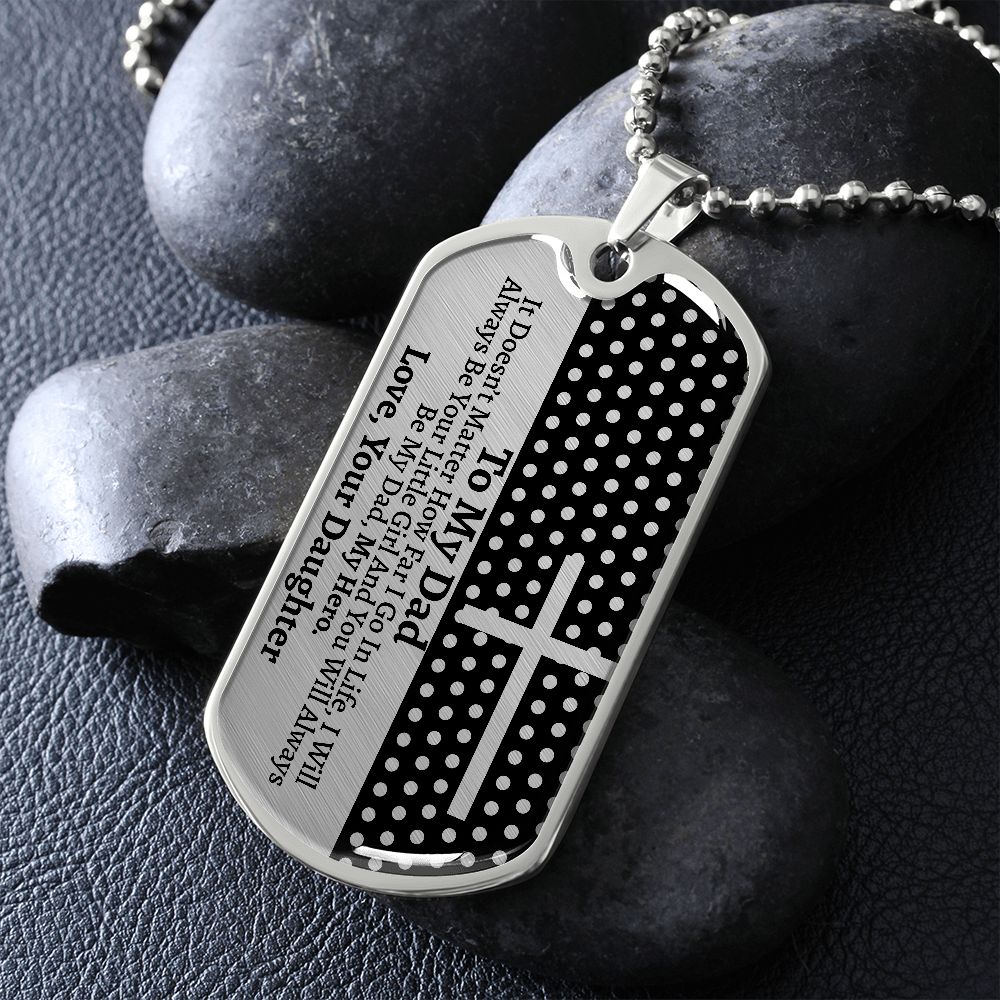 To My Dad - My Hero - Dog Tag Necklace