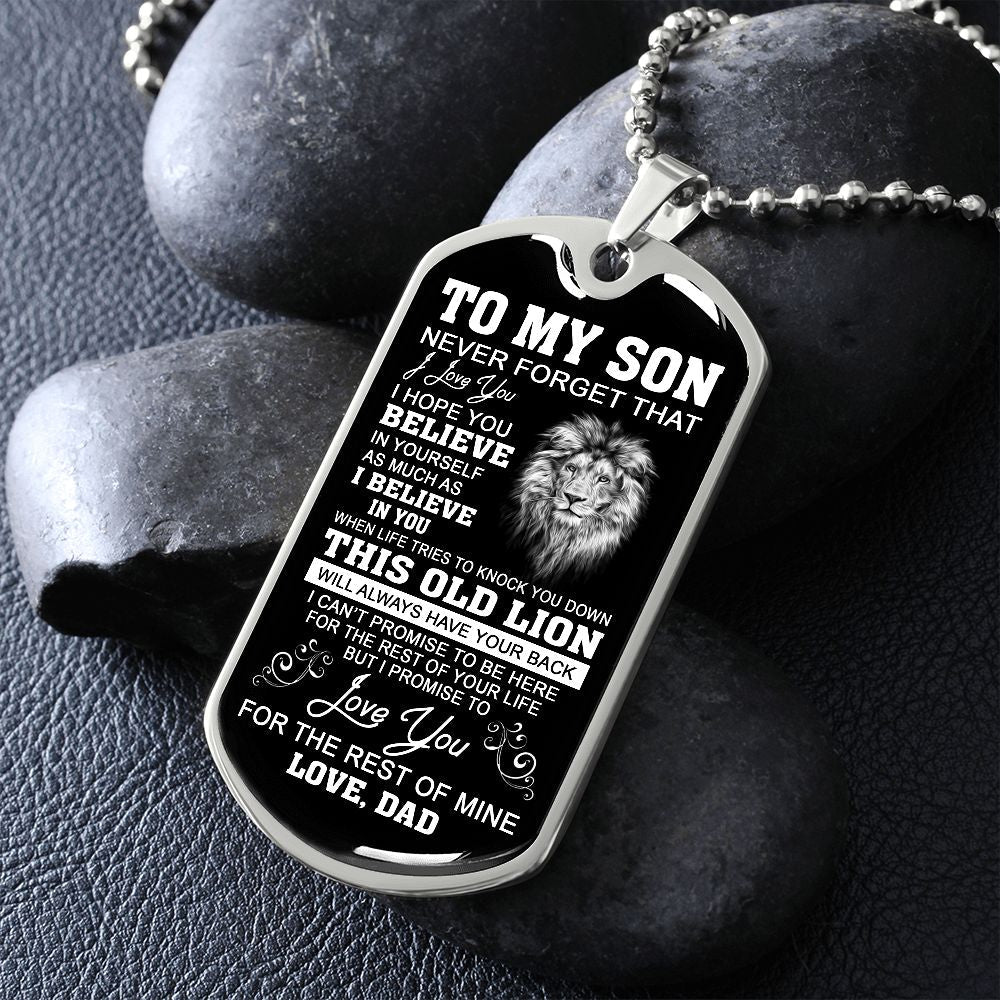 Son Never Forget That I Love You | Best Gift From Dad | Dog Tag Necklace For Son