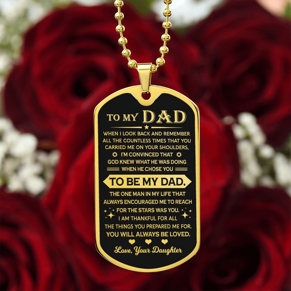 Dad God Chose You, Dog Tag Necklace, Gift Idea For Dad