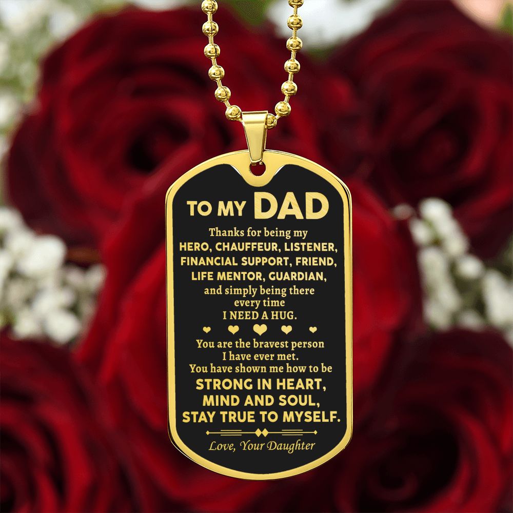 Dad Stay True To Myself, Dog Tag Necklace, Gift Idea For Dad