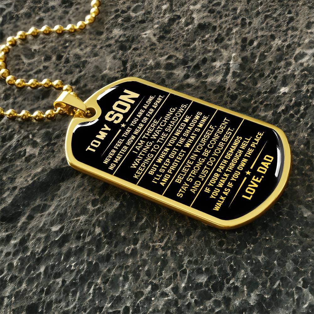 To My Son Dog Tag Necklace, Believe In Yourself, Christmas Gift For Son