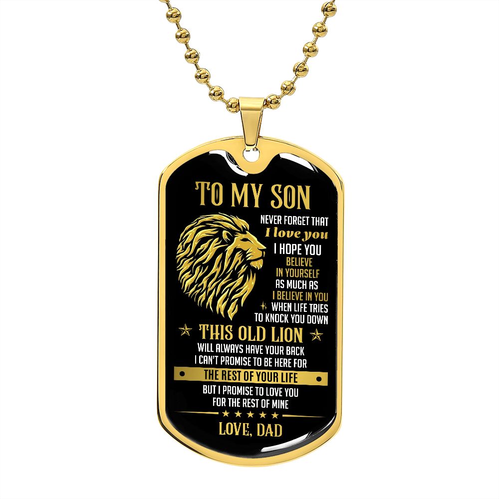 To My Son - This Old Lion Love You For The Rest Of Mine, Dogtag Necklace Gift