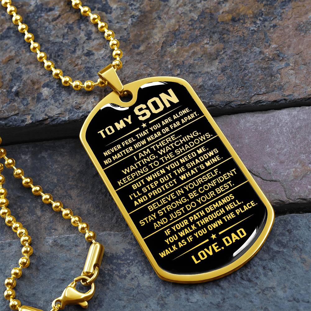 To My Son Dog Tag Necklace, Believe In Yourself, Christmas Gift For Son