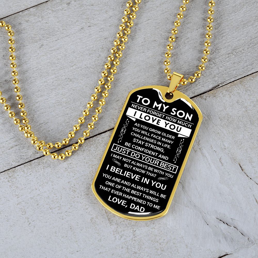 To My Son Gift From Dad | Never Forget This | Dog Tag Necklace | Anniversary Gift