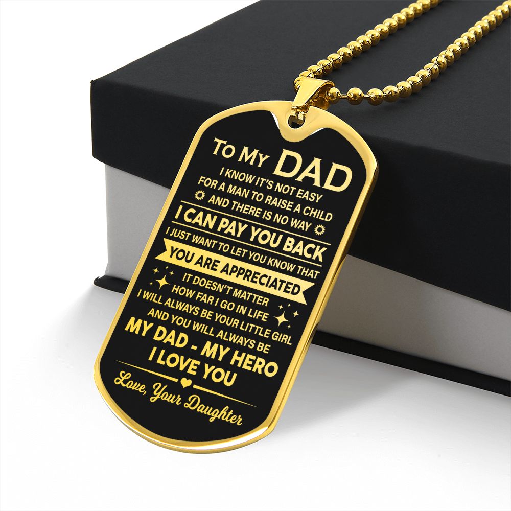 Dad Raise A Child, Dog Tag Necklace, Idea Gift For Dad From Daughter
