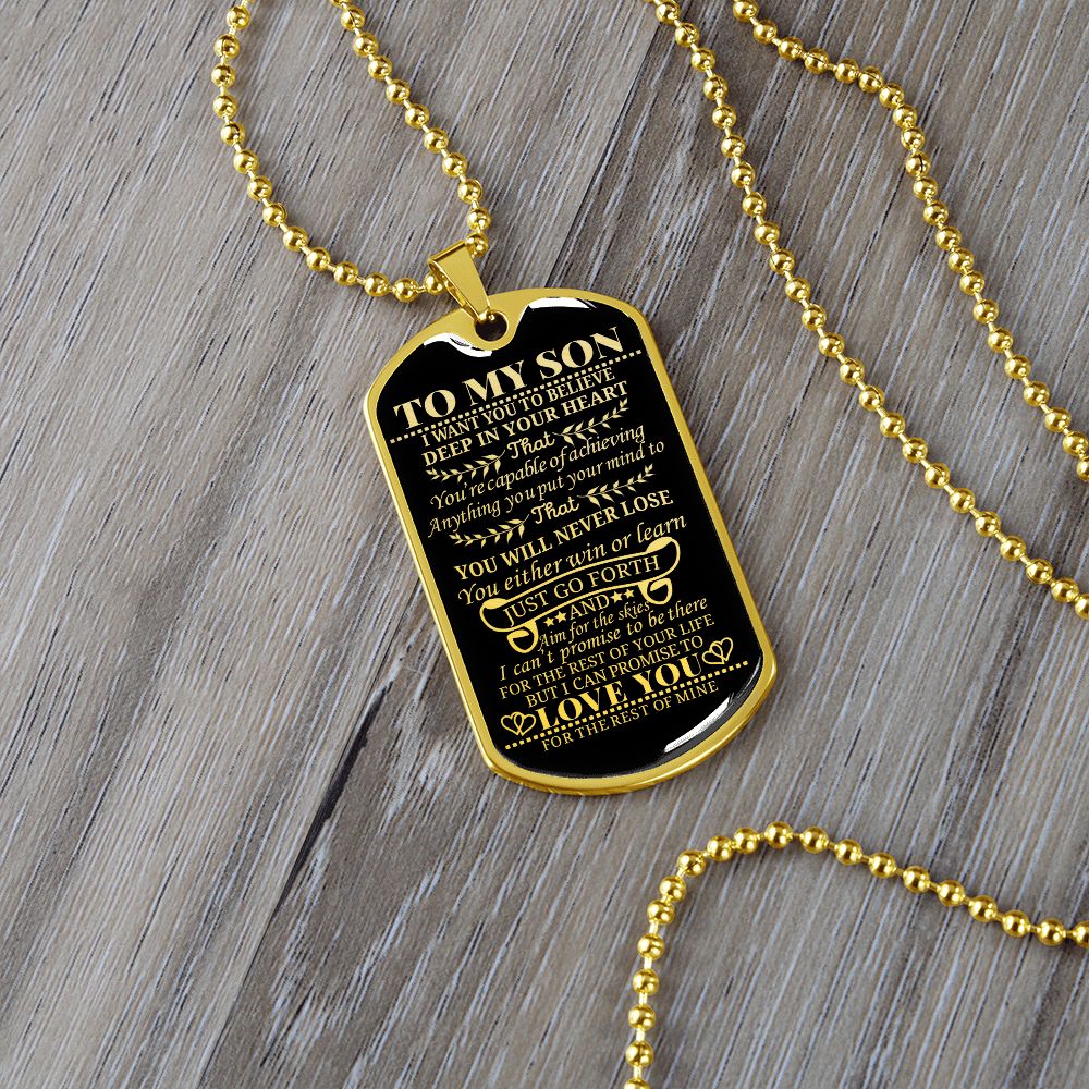 To My Son | You Will Never Lose | Dog Tag Necklace