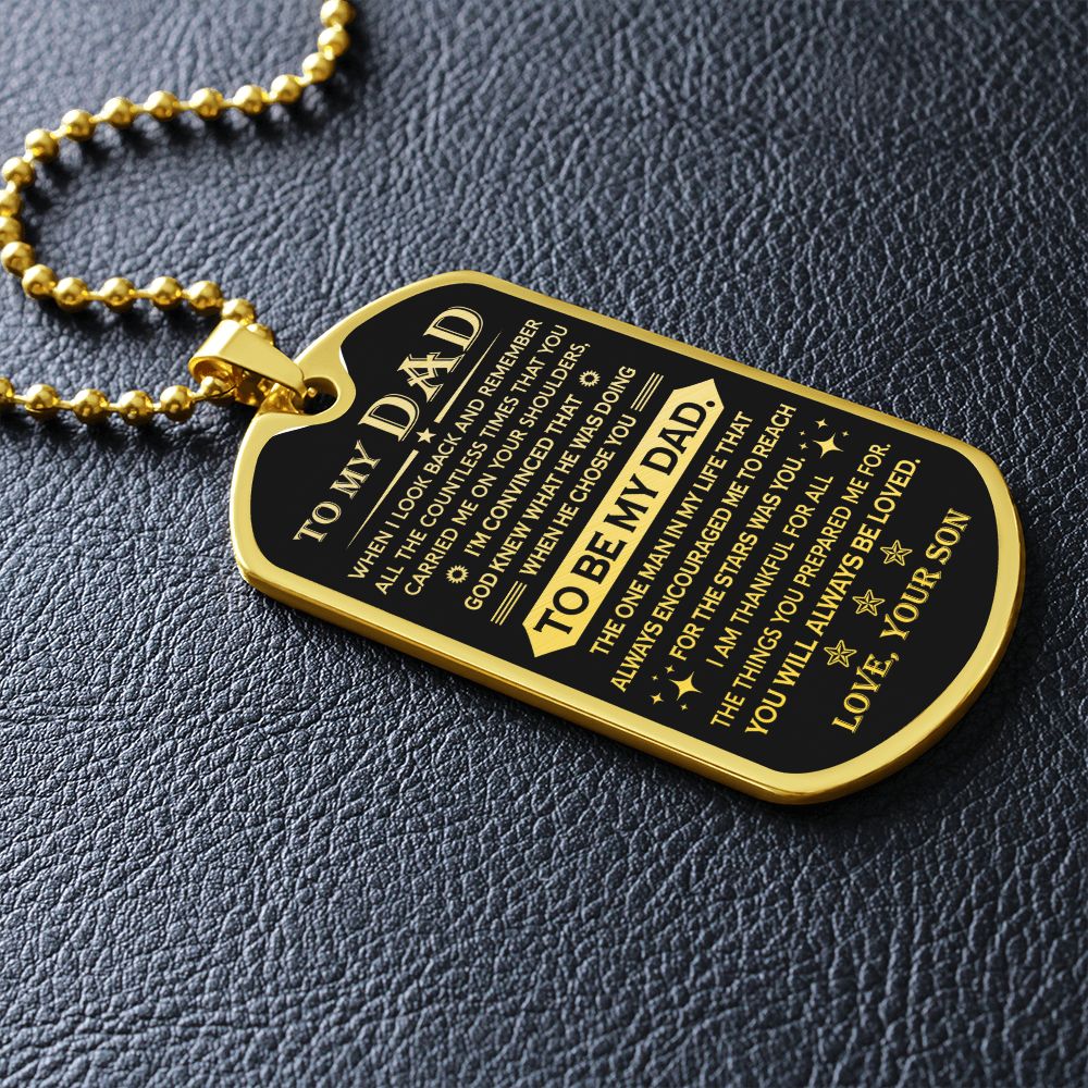 Dad When I Look Back, Dog Tag Necklace, Anniversary Gift Idea For Dad