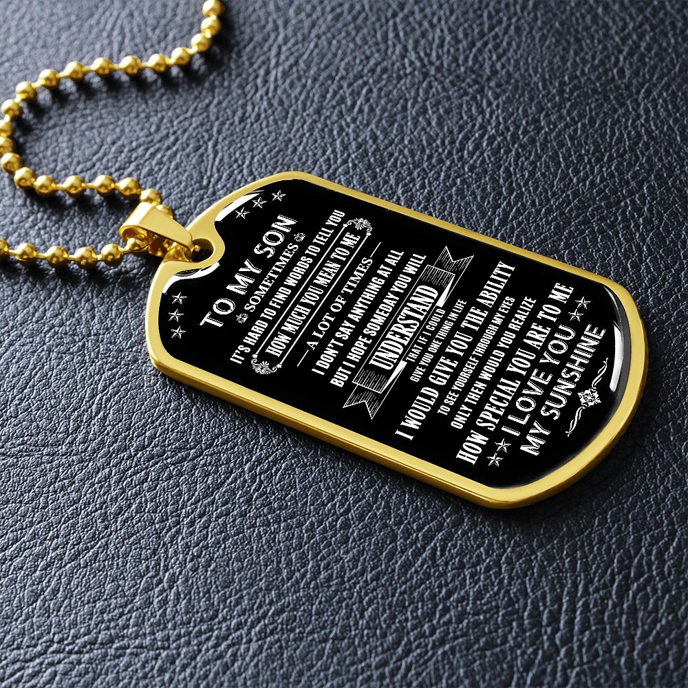 Son How Special You Are, Dog Tag Necklace Meaning Message, 18k Yellow Gold Gift For Son From Dad, Best Christmas Birthday Gift Ideas