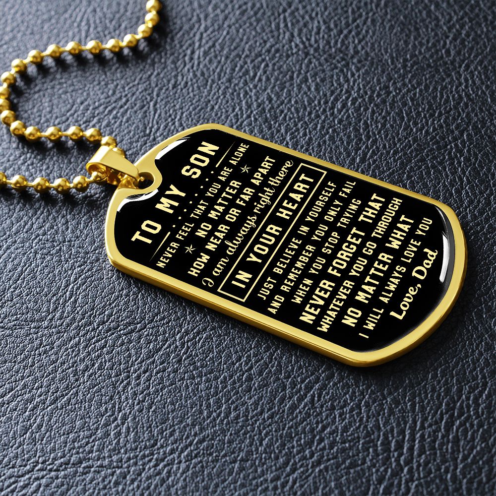 To My Son | Never Forget That | Dog Tag Necklace | Gift For Son From Dad