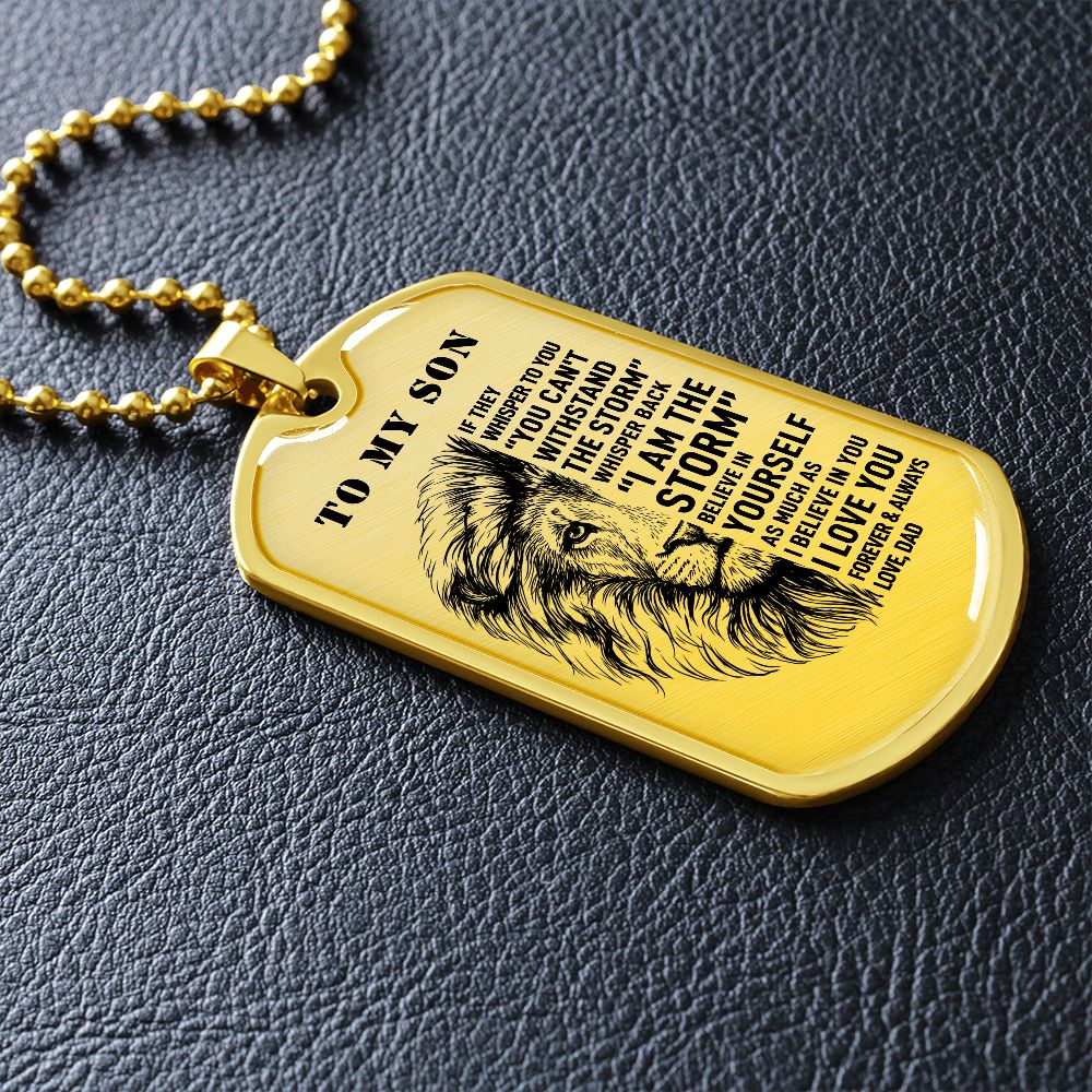 To My Son - The Storm, DogTag Necklace Gift Son