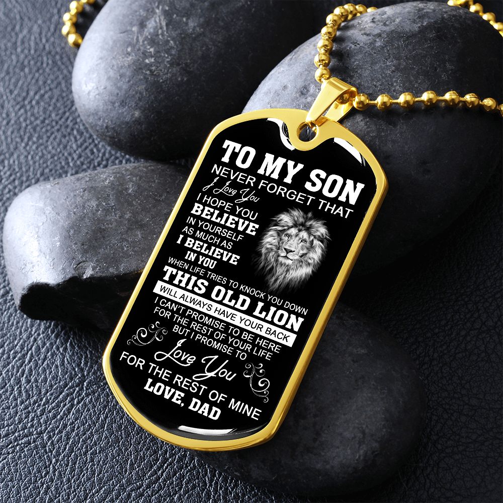 Son Never Forget That I Love You | Best Gift From Dad | Dog Tag Necklace For Son