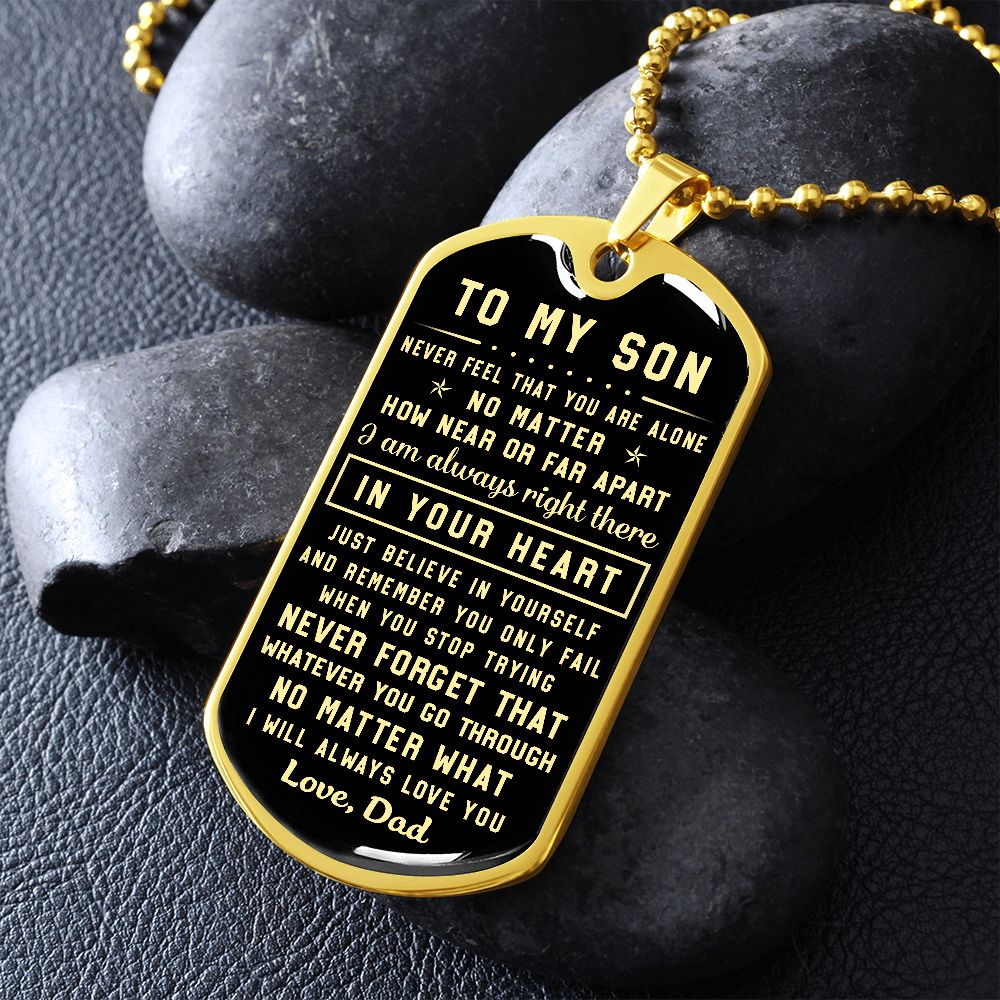 To My Son | Never Forget That | Dog Tag Necklace | Gift For Son From Dad