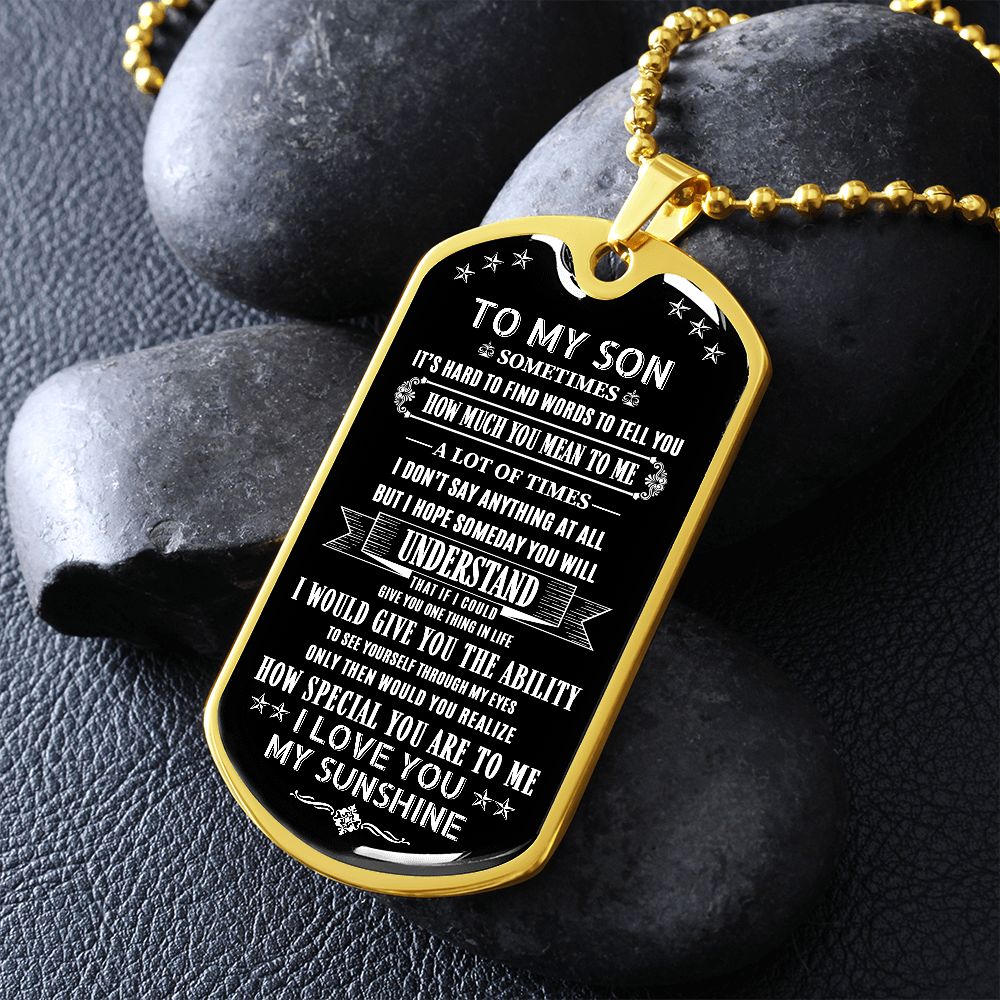 Son How Special You Are, Dog Tag Necklace Meaning Message, 18k Yellow Gold Gift For Son From Dad, Best Christmas Birthday Gift Ideas