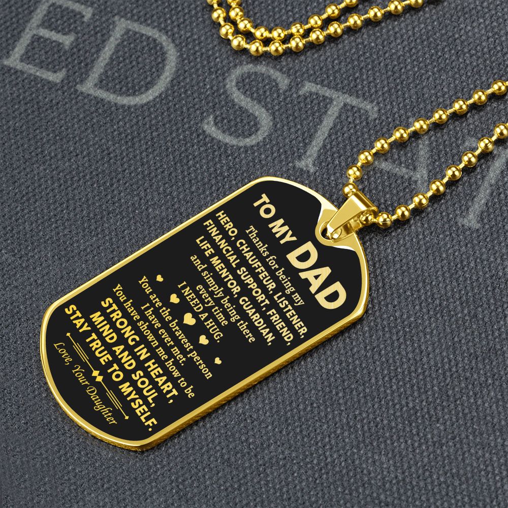 Dad Stay True To Myself, Dog Tag Necklace, Gift Idea For Dad