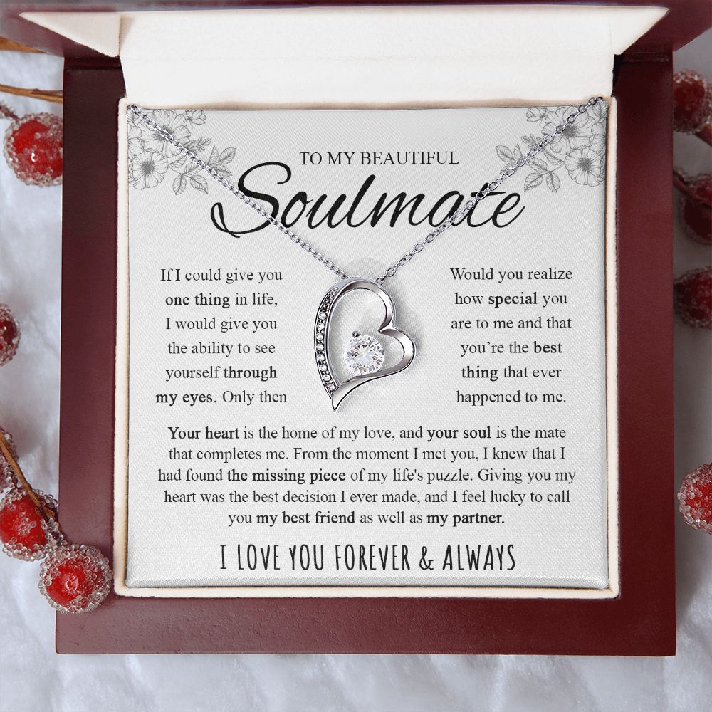 To My Beautiful Soulmate | Your Heart Is The Home Of My Love | Forever Love Necklace