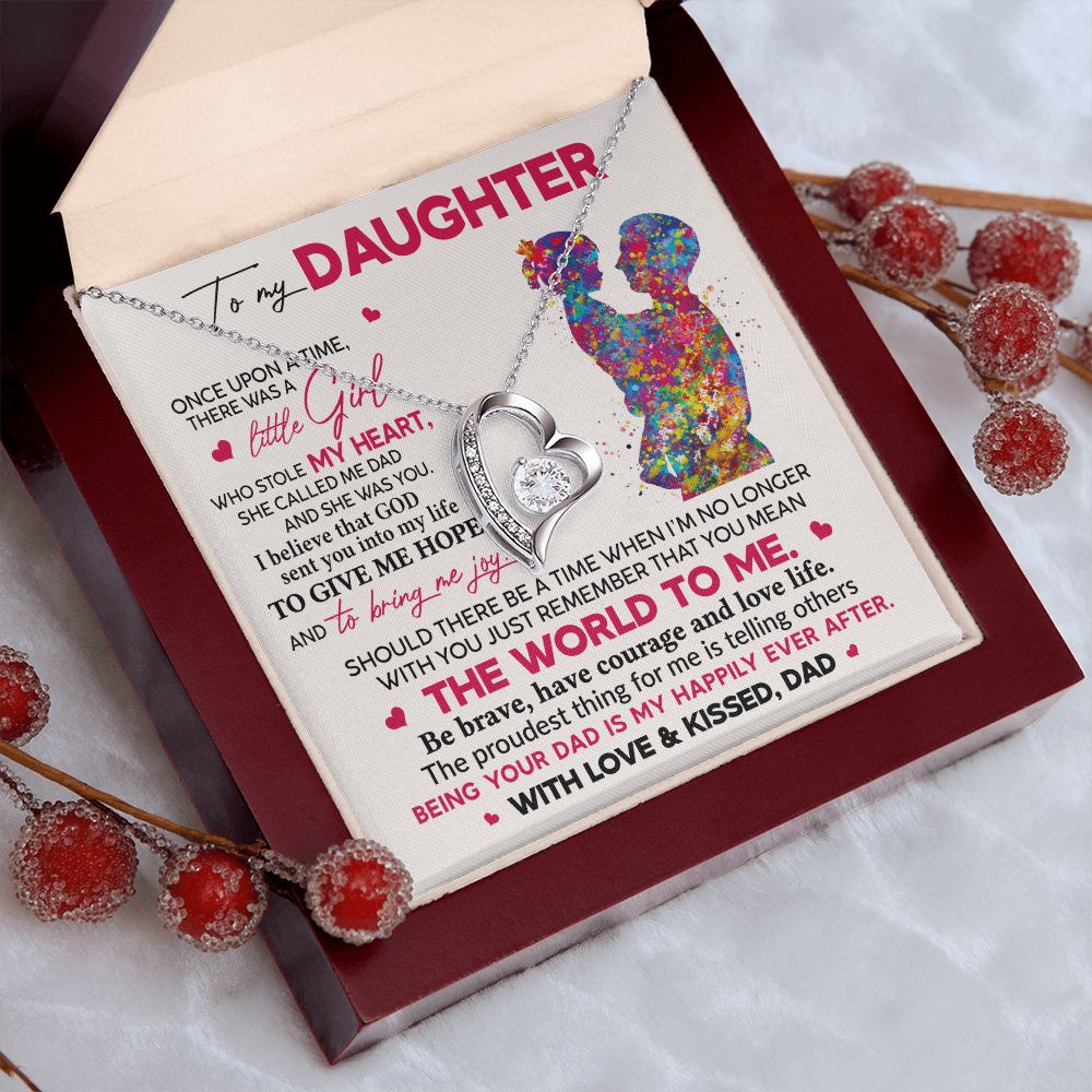 Daughter Bring Me Joy, Forever Love Necklace, Perfect Gift For Daughter From Dad, Christmas Gift Idea