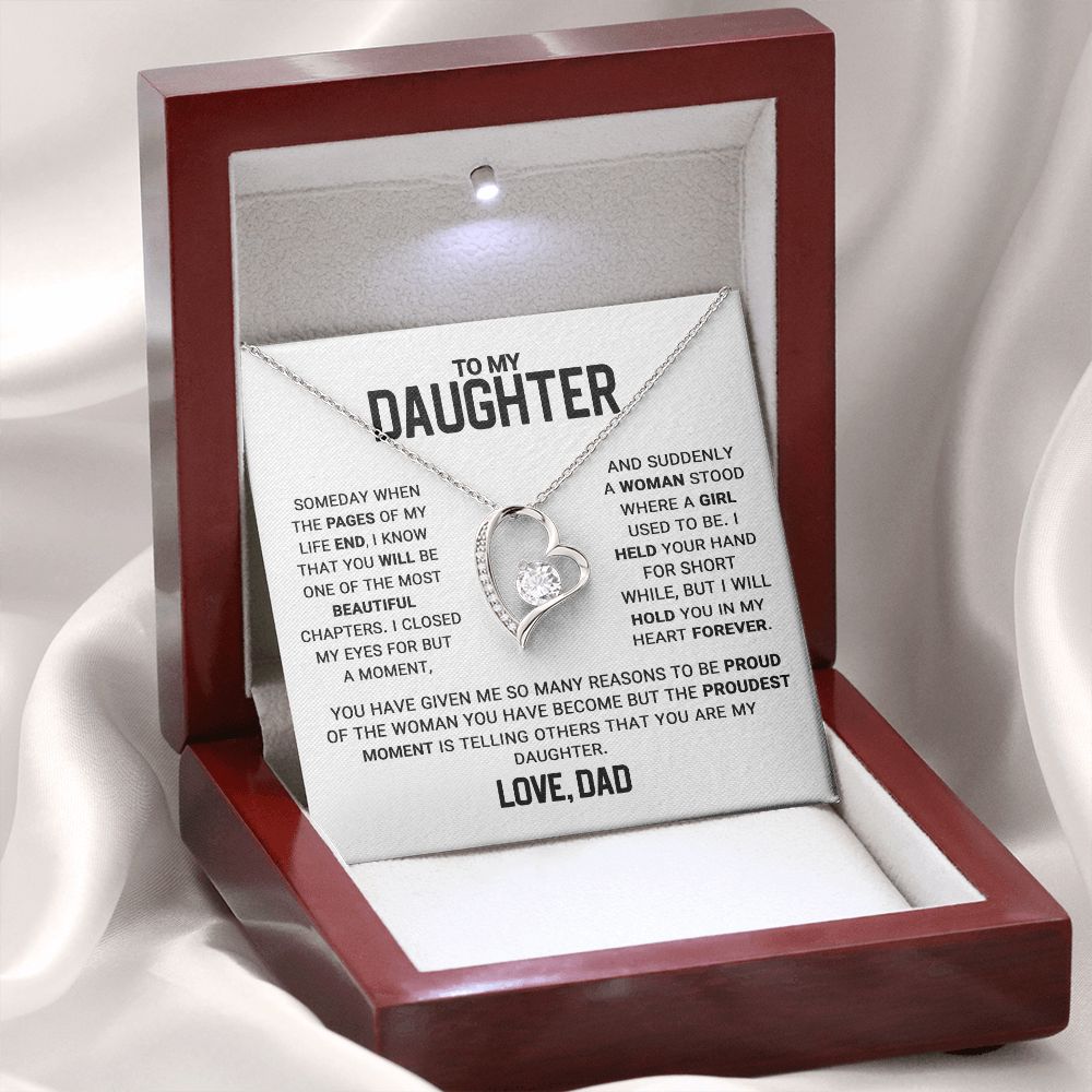 Daughter Proudest Moment, Forever Love Necklace, Gift For Daughter From Dad