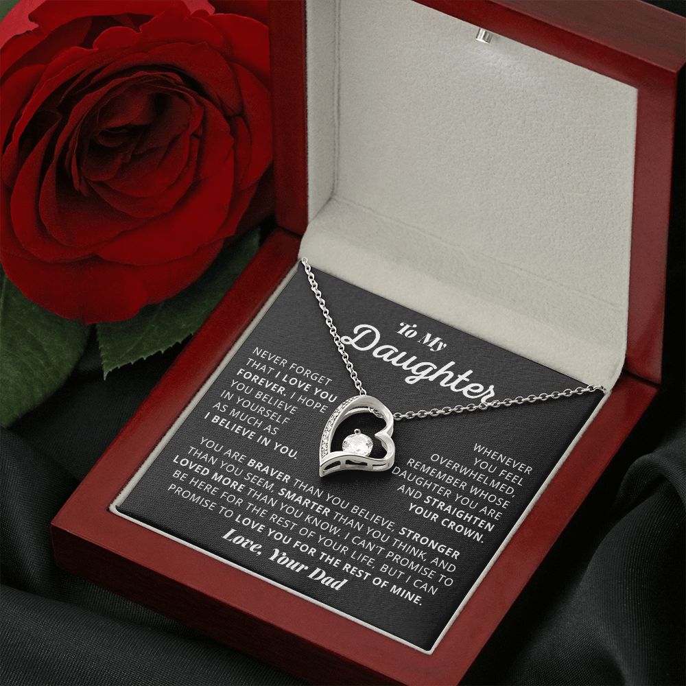 Daughter Believe In Yourself, Forever Love Necklace, Gift For Daughter From Dad, Birthday Christmas Gift Idea