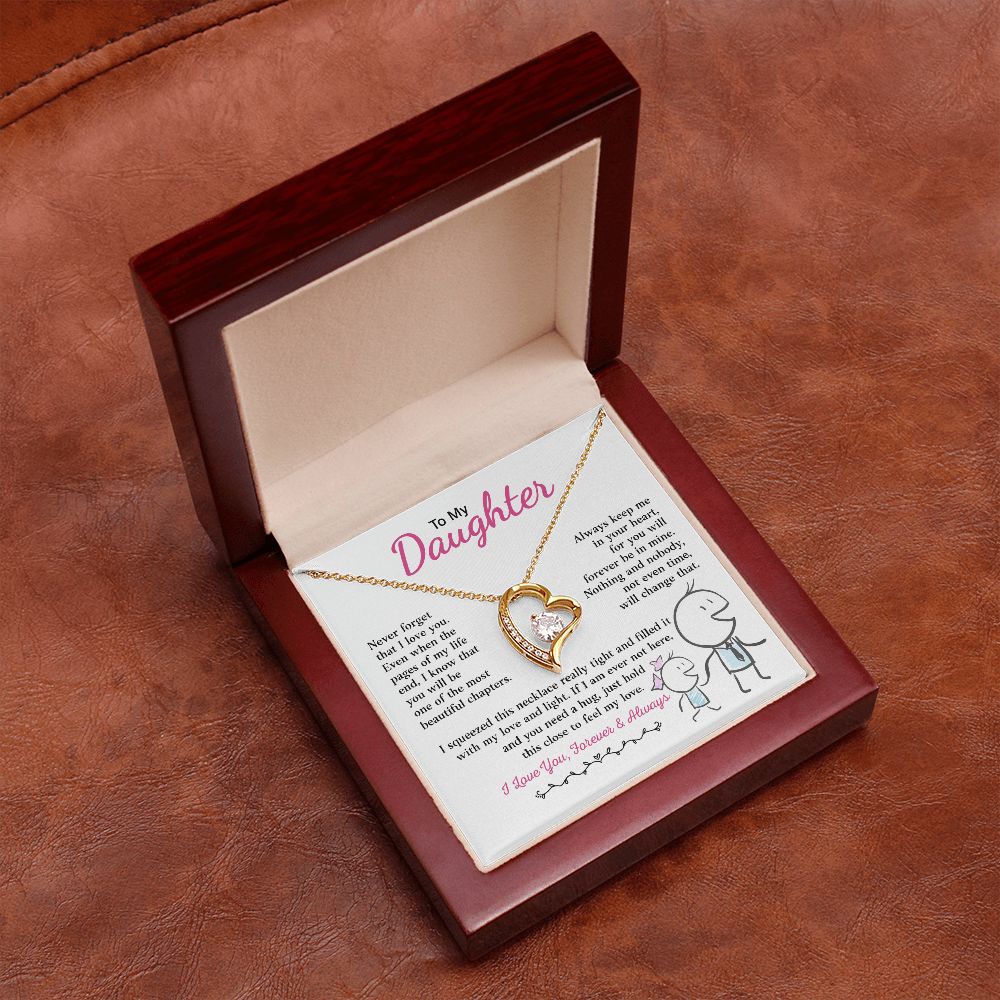 Daughter Feel My Love, Forever Love Necklace, Gift For Daughter From Dad